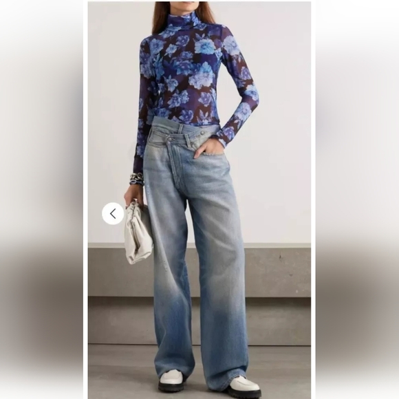 Alice + Olivia DELAINA LONG SLEEVE TURTLENECK MESH TOP SIZE XL - Picture 5 of 16